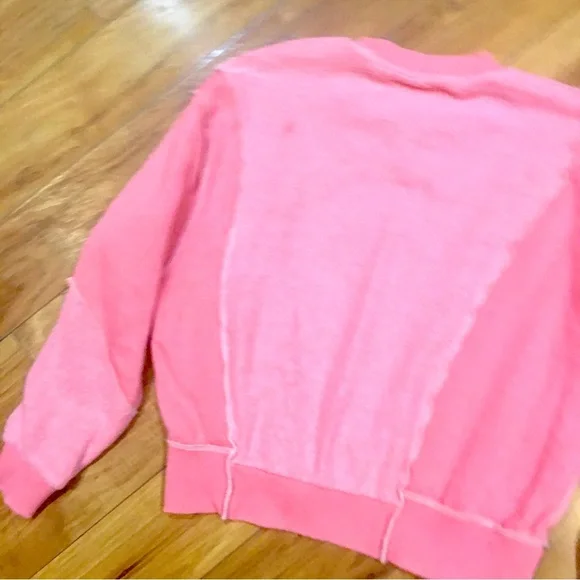BDG Buckle fleece two tone Barbie bubble gum color pink sweatshirt top s… - Picture 3 of 9